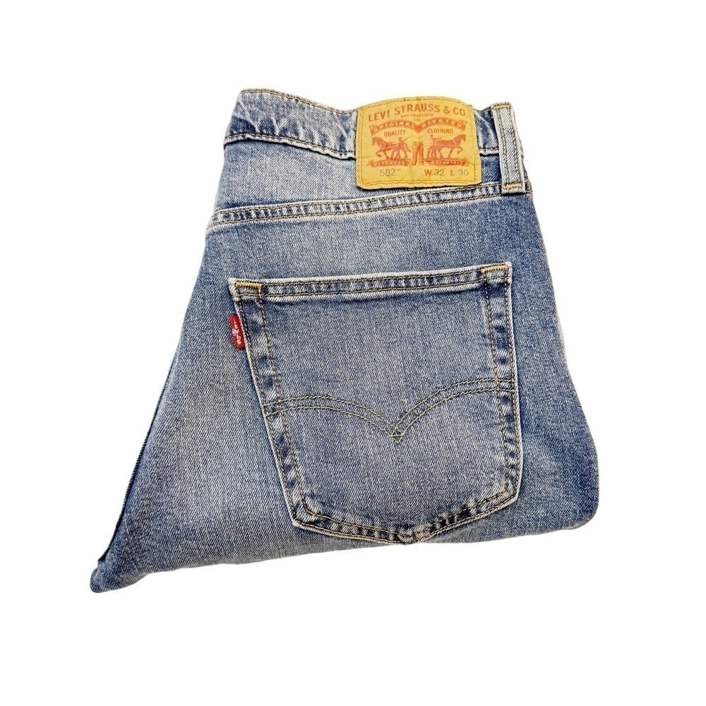 Levi's Straight Leg Denim Jeans Bleach Distressed Size 32